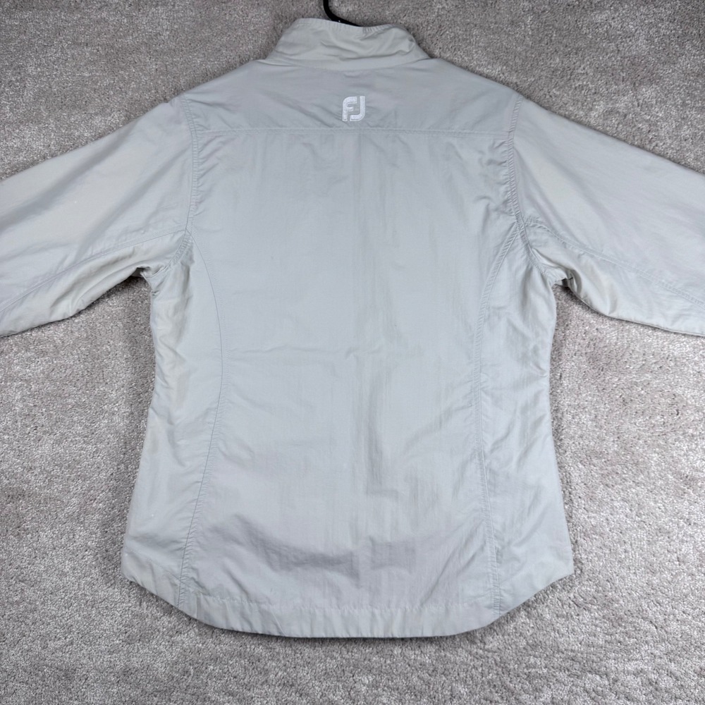 FootJoy Women Golf Windbreaker Jacket Small Beige Full Zip Mock Neck Lightweight - Picture 5 of 10